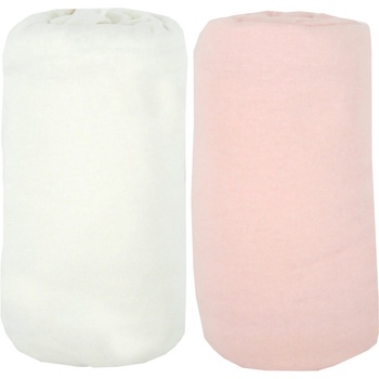 Babycalin Чаршафи 2 Броя 60Х120См 100% Памук Бял/Розов Babycalin (BBC413714S1)