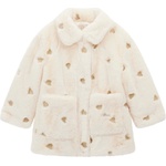 Guess Детско палто Guess - Мек плюш с кафяви сърца, екрю, 12 м (20254-K5BL01-WHGO0-FU64-12M) - baby