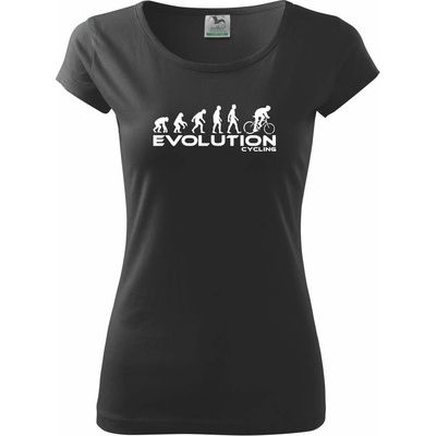 Evolúcia cyklistiky Pure dámske tričko Čierna
