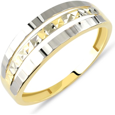 Lillian Vassago Gravírovaný prsten z kombinovaného zlata LLV85 GR009