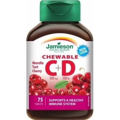 Jamieson Vitamíny C a D3 třešeň cucací 75 tablet
