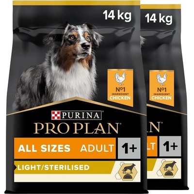 PRO PLAN ALL SIZES ADULT Light/Sterilised пиле 2 x 14 кг