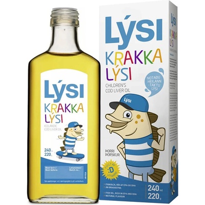 Lysi Омега-3 - масло от черен дроб на исландска риба треска - EPA - 690 mg, DHA - 1290 mg (+ витамини А & D3), 2390 mg, 240 ml (082214 LYSI)