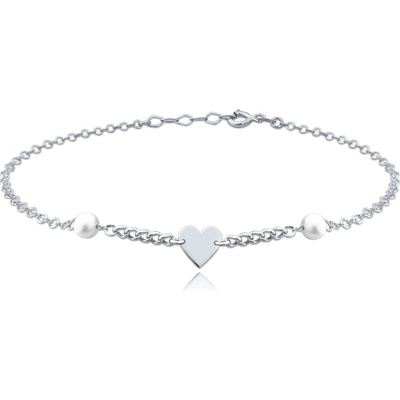 Minet Zlatý náramek z bílého zlata s bílými perlami JMG0006WSB18