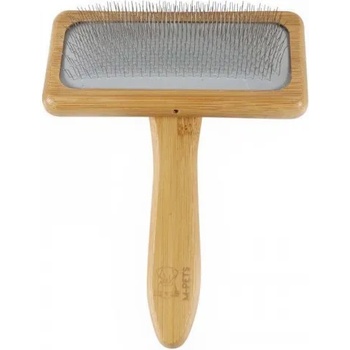 Image 1 of M-PETS BAMBOO Slicker Brush - Четка за фино разресване от 100% естествен бамбук, размер L - 12, 2 x 15, 5 см - Белгия 10119399