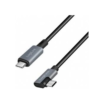 LogiLink CU0183 USB 2.0 Type-C to Type-C Cable Angled to USB-C E-mark PD Black 2m