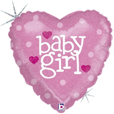 Grabo Fóliový balónik nafukovací Baby-Girl srdce 18 46 cm