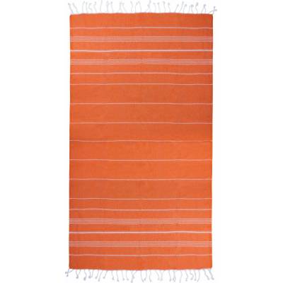 The One Towelling Ručník Hamam Sultan 100 x 180 cm COT48101987199 orange whit Oranžová bílá