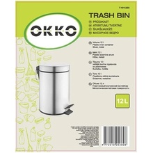 Okko Odpadkový koš s pedálem T-Y0112SS, 12 l, mat. stříbrný