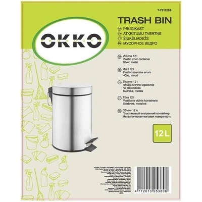 Okko Odpadkový koš s pedálem T-Y0112SS, 12 l, mat. stříbrný