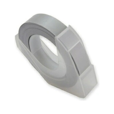 Compatible Dymo Omega, 9mm x 3m, бял печат / сребърен фон, съвместима лента (5238-10)