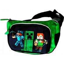 Fashion uk ledvinka s přední kapsou Minecraft zelená