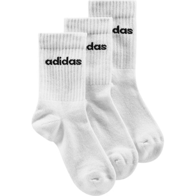 adidas Detske ponožky Linear Kids Crew 3 Pairs Pack Socks White/White/White