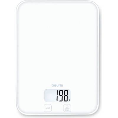 Beurer Кухненска везна Beurer KS 19 Pure White, До 5 кг, ТАРА, Сензорно управление, LCD, Стъкло, Ултратънка, Бял (KS 19 Pure White)