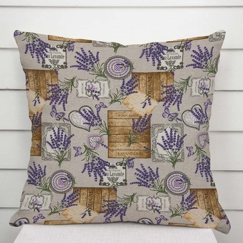 Biante PML-099 Levandule s motýlikmi a srdiečkami na béžovom 70 x 90 cm