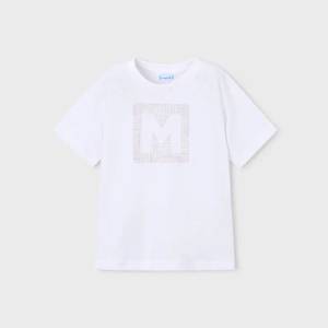 MAYORAL Тениска къс ръкав basic в Бял цвят за мини момче Mayoral