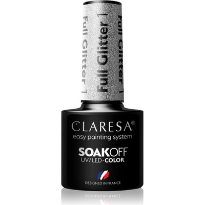 Claresa SoakOff UV/LED Color Full Glitter gélový lak na nechty odtieň 1 5 g