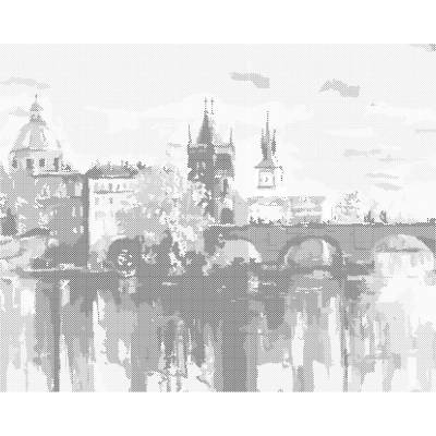 ZUTY Bodkovanie - FAREBNÝ KARLOV MOST Rámovanie: vypnuté plátno na rám, Rozmer: 40x50 cm