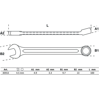 BGS technic Očkoplochý klíč 4,5 mm 30553