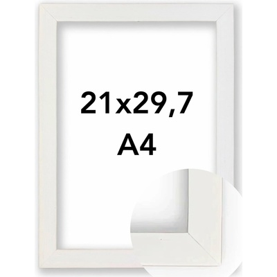 Fotorámeček Modena Rozměr: A4 - 21 x 29,7 cm, Barva: Bílá, Typ zasklení: Plexi