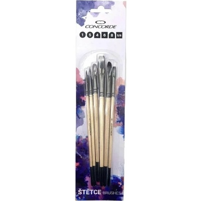 Sada štetcov na maľovanie, Natural nylon, 6 ks