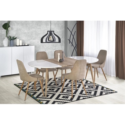 Halmar Разтегателна маса edward дъб сан ремо/ бяло