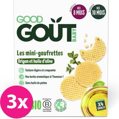 GOOD GOUT BIO Wafle s oregánem a olivovým olejem 3x 24 g