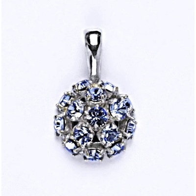 Čištín Stříbrný přívěšek se Swarovski krystaly light saphire ,půlkoule,P 1337