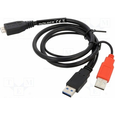 Delock 82909 USB A vidlice x2,USB B micro vidlice 0,6m černý
