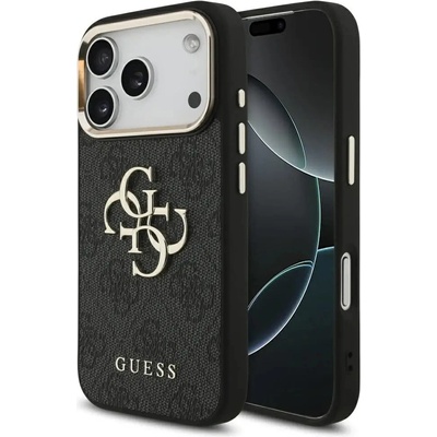 GUESS 4G Big 4G Classic Logo Case за iPhone 17 Pro - черен и златен (3666339521615)