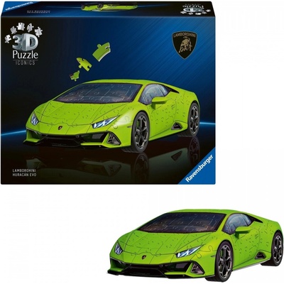 RAVENSBURGER 3D puzzle Iconics: Lamborghini Huracán Evo zelené 108 ks