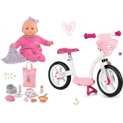 Smoby Set balančné s košíkom Corolle Comfort s bábikou Eloise s doplnkami 36 cm