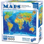 KS Games Пъзел KS Games от 1500 части - Световна политическа карта (22043)