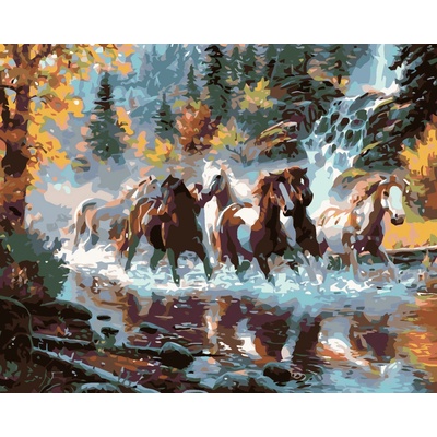 zuty Malování podle čísel Stádo strakáčů 100 x 80 cm vypnuté plátno na rám