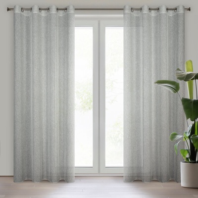 Takoy Závěs KENDAL z látky se strukturou jemné síťky protkávané stříbrnou nití 140 x 250 cm-HF-423996 | 140 x 250 cm