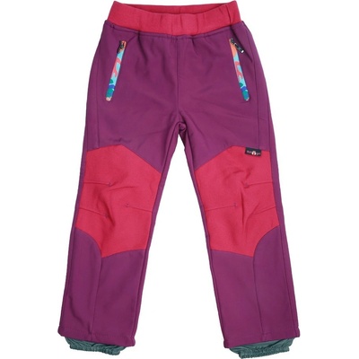 Wolf B2091 dívčí softshellové kalhoty s fleecem fialové