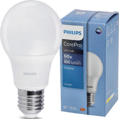 PHILIPS LED žiarovka CorePro E27 8W 806lm 6500K