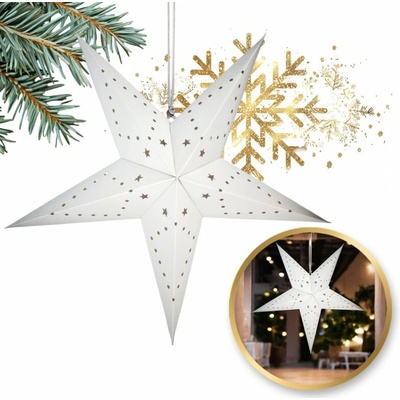 Textilomanie Vánoční papírová hvězda na zavěšení STARLET 45 cm, bílá – Zboží Dáma