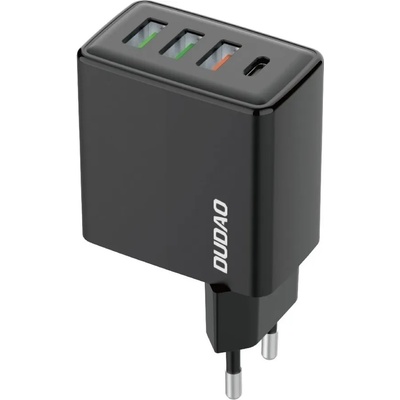 Quick Wall Charger 20W - захранване за ел. мрежа с 3хUSB-A и USB-C изходи и технология за бързо зареждане (черен)