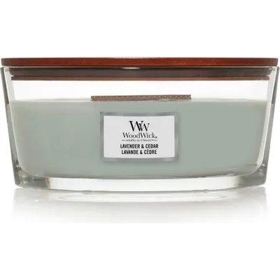 WoodWick Lavender & Cedar ароматна свещ с дървен фитил 453, 6 гр