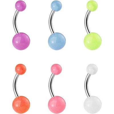 Šperky4U svítící piercing do pupíku banánek BA01082-A