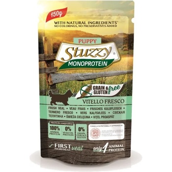 Stuzzy Monoprotein Grain&Gluten Free Puppy Fresh Veal -Пауч за подрастващи кученца с телешко месо, 4 броя х 150 гр