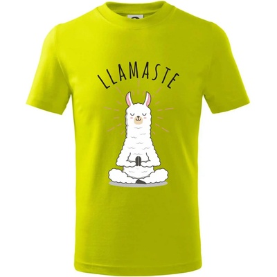 Yoga Llamaste tričko dětské bavlněné limetková