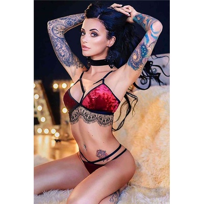 Merry See Еротичен комплект от кадифе - Червен #310241 (310241_Червен)