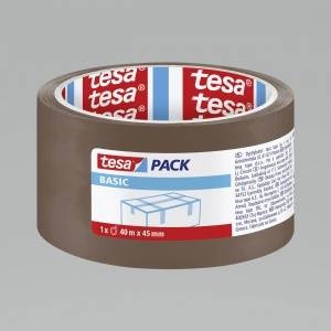 TESA Packing tape basic 40m: 45mm, brown
