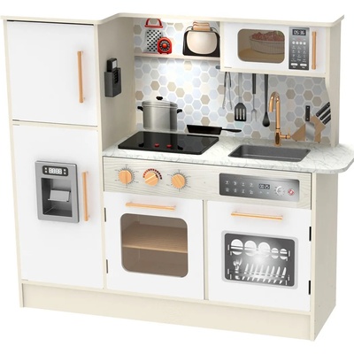 Classic World Голяма дървена кухня за игра, бяла (5109)