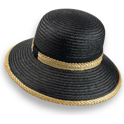 Krumlovanka Luxusní dámský slaměný klobouk Handcrafted střední kempa Co-14655 černý