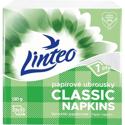Linteo Classic bílé papírové ubrousky 100ks 33x33cm