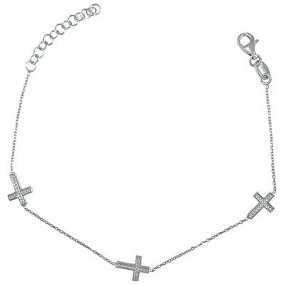 Infinitysilver stříbrný náramek s křížky SB170787