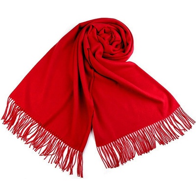 Šátek typu pashmina s třásněmi 24 červená